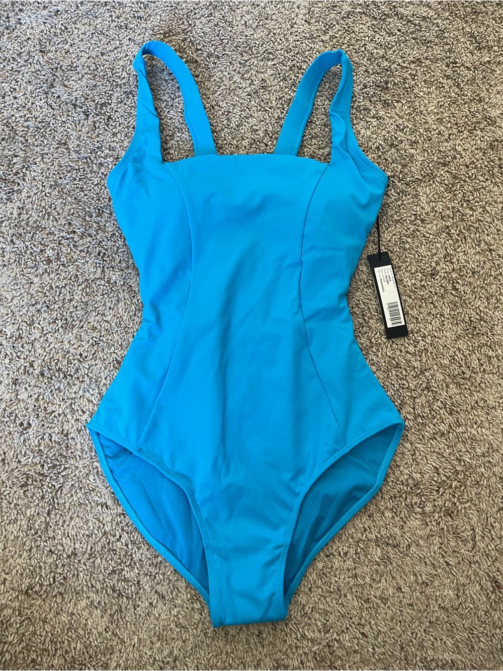 TA3 Squarey One-Piece Swimsuit Aqua Size S Short NWT
